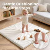 1.3" Thick Baby Play Mat, 50" x 50" — Padded,Waterproof Floor Cushion & Playpen Mat with Vegan Leather Cover