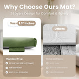 1.3" Thick Baby Play Mat, 50" x 50" — Padded,Waterproof Floor Cushion & Playpen Mat with Vegan Leather Cover