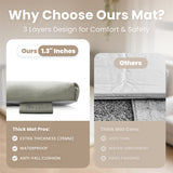 1.3" Thick Baby Play Mat, 50" x 50" — Padded,Waterproof Floor Cushion & Playpen Mat with Vegan Leather Cover