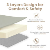 1.3" Thick Baby Play Mat, 50" x 50" — Padded,Waterproof Floor Cushion & Playpen Mat with Vegan Leather Cover