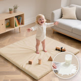 1.3" Thick Baby Play Mat, 50" x 50" — Padded,Waterproof Floor Cushion & Playpen Mat with Vegan Leather Cover