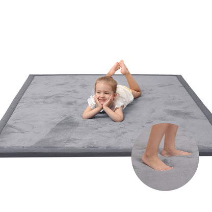 1.3 Inch Thick Soft Coral Fleece Nursery Mat Memory Foam Play Mat