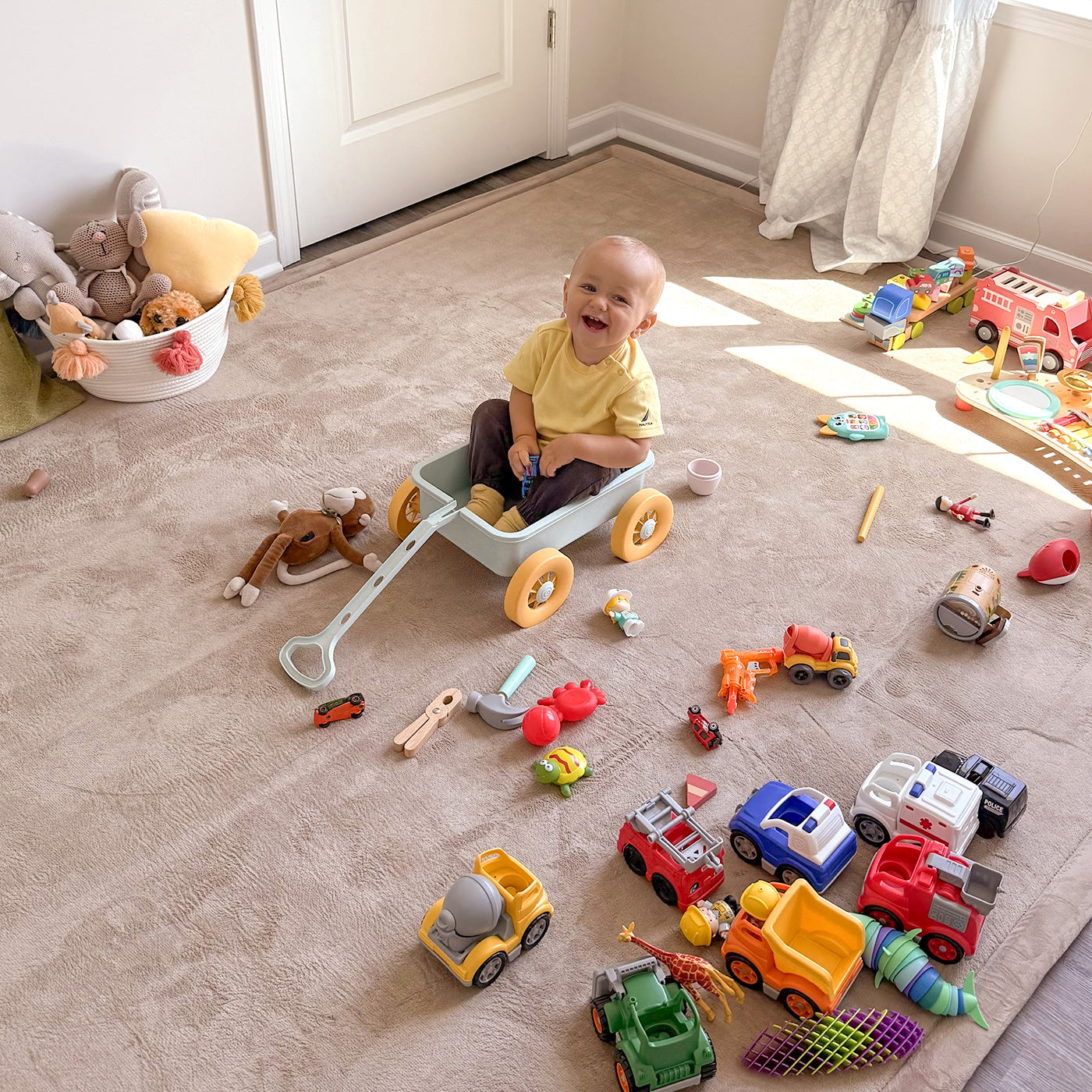 Tummy time, play time, cuddle time — all in one spot.