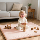 1.3" Thick Baby Play Mat, 50" x 50" — Padded,Waterproof Floor Cushion & Playpen Mat with Vegan Leather Cover