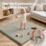 1.3" Thick Baby Play Mat, 50" x 50" — Padded,Waterproof Floor Cushion & Playpen Mat with Vegan Leather Cover