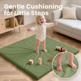 1.3" Thick Baby Play Mat, 50" x 50" — Padded,Waterproof Floor Cushion & Playpen Mat with Vegan Leather Cover