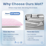 HulooSleep® 1.3" Thick Memory Foam Cooling Floor Tummy Time Mat for Summer