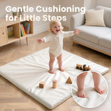 1.3" Thick Baby Play Mat, 50" x 50" — Padded,Waterproof Floor Cushion & Playpen Mat with Vegan Leather Cover