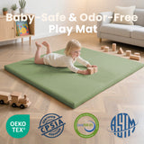1.3" Thick Baby Play Mat, 50" x 50" — Padded,Waterproof Floor Cushion & Playpen Mat with Vegan Leather Cover