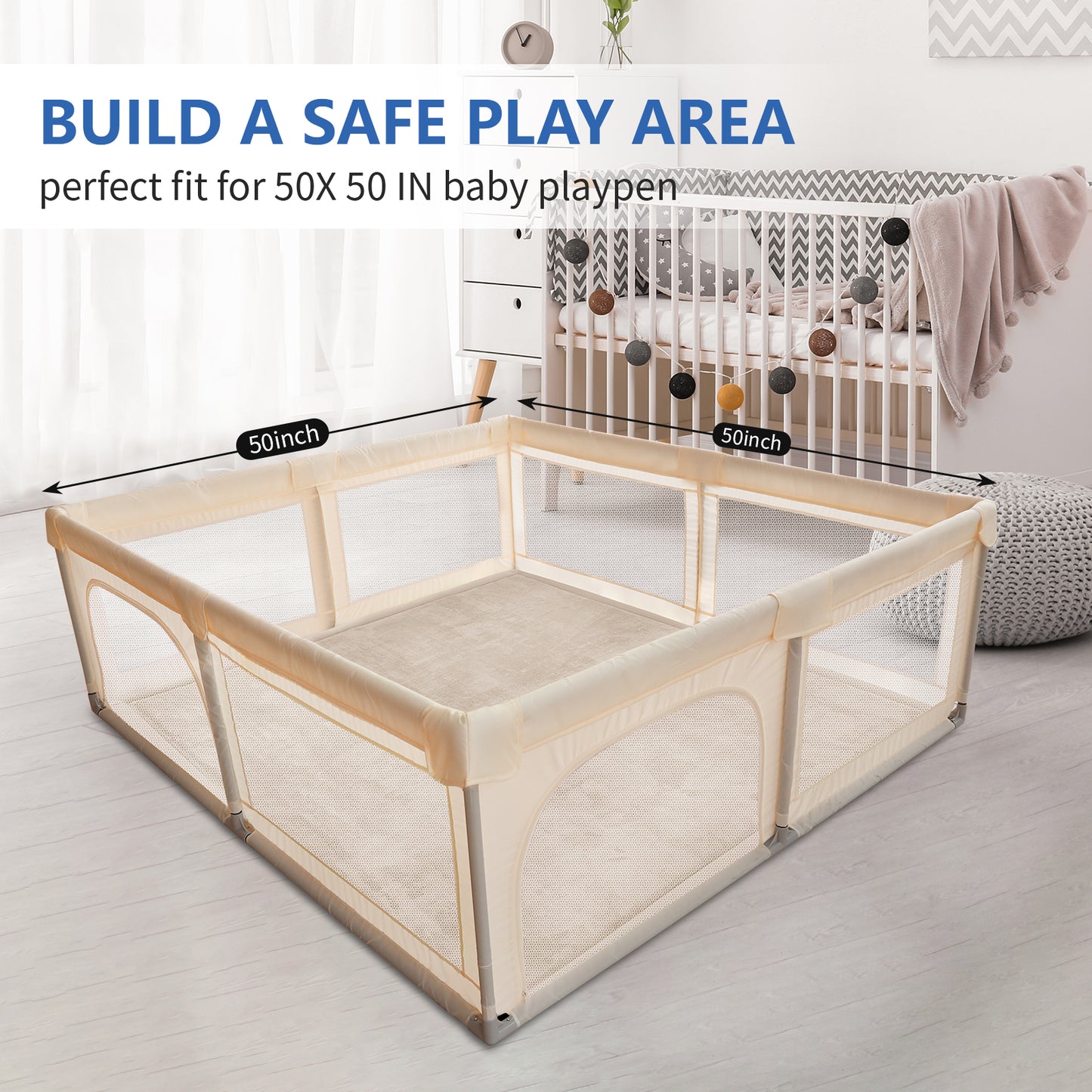 1.3 inch thick baby play mat waterproof non-slip soft coral fleece