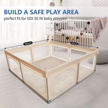 1.3 inch thick baby play mat waterproof non-slip soft coral fleece