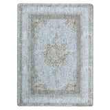 Elasti-Foam™ Serenity Floral Bordered Mat - Mist Blue
