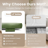 1.3" Thick Baby Play Mat, 50" x 50" — Padded,Waterproof Floor Cushion & Playpen Mat with Vegan Leather Cover
