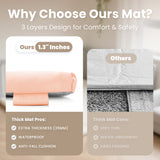 1.3" Thick Baby Play Mat, 50" x 50" — Padded,Waterproof Floor Cushion & Playpen Mat with Vegan Leather Cover
