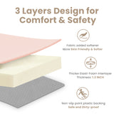1.3" Thick Baby Play Mat, 50" x 50" — Padded,Waterproof Floor Cushion & Playpen Mat with Vegan Leather Cover