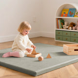 1.3" Thick Baby Play Mat, 50" x 50" — Padded,Waterproof Floor Cushion & Playpen Mat with Vegan Leather Cover