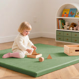 1.3" Thick Baby Play Mat, 50" x 50" — Padded,Waterproof Floor Cushion & Playpen Mat with Vegan Leather Cover