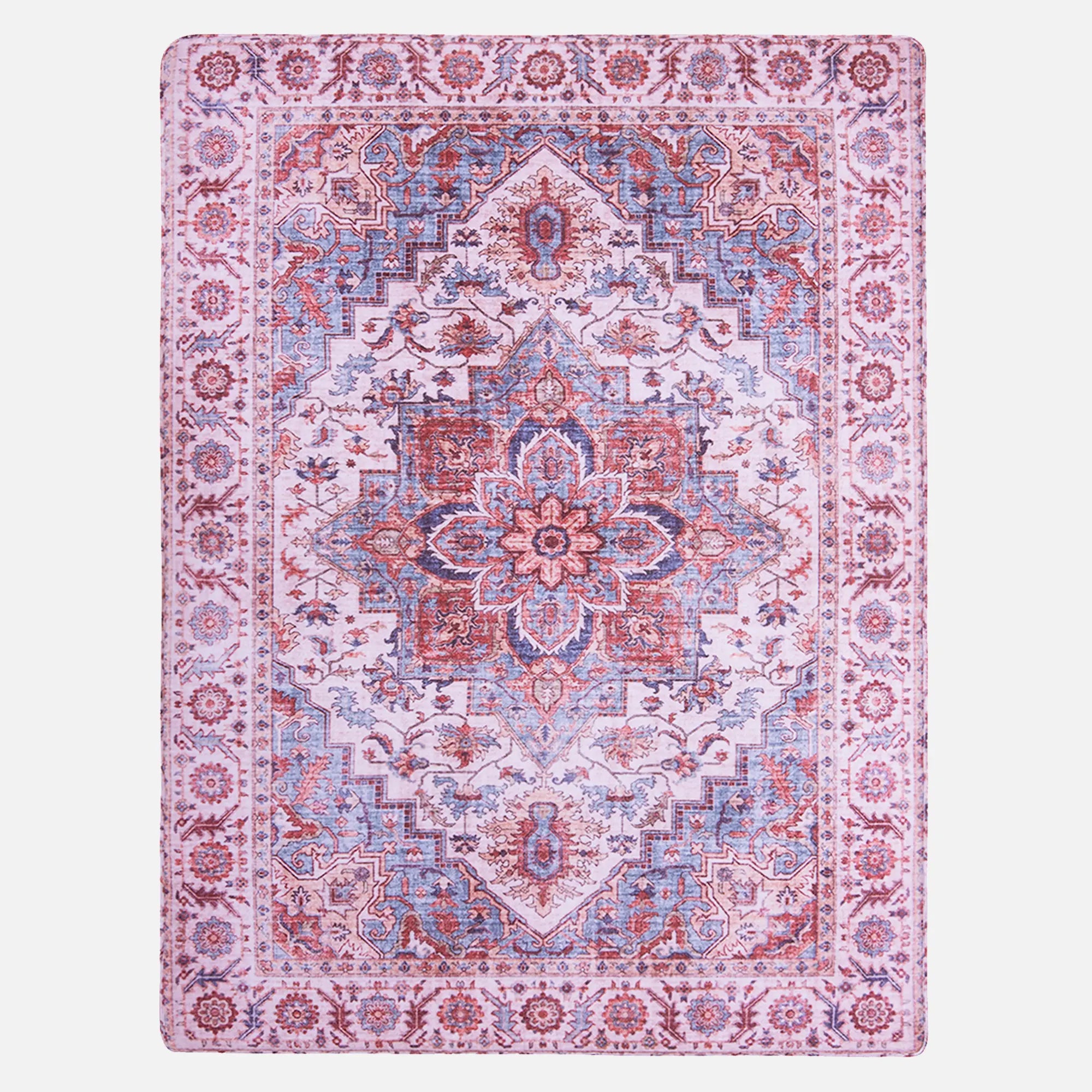 Elasti-Foam™ Heritage Medallion mat in Vintage Crimson/Blue