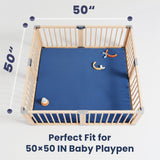 HulooSleep® 50"×50"Playpen Mat Thicker Baby Floor Play Mat for Playpen