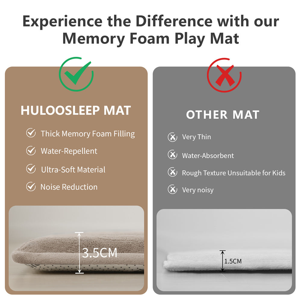 HulooSleep® Narrow-edge Baby Play Mat (Beige) - Huloosleep