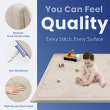 HulooSleep®  Wide-edge Baby Play Mat (Beige) - Huloosleep