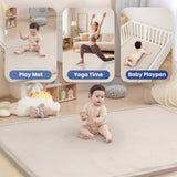 HulooSleep®  Wide-edge Baby Play Mat (Beige) - Huloosleep