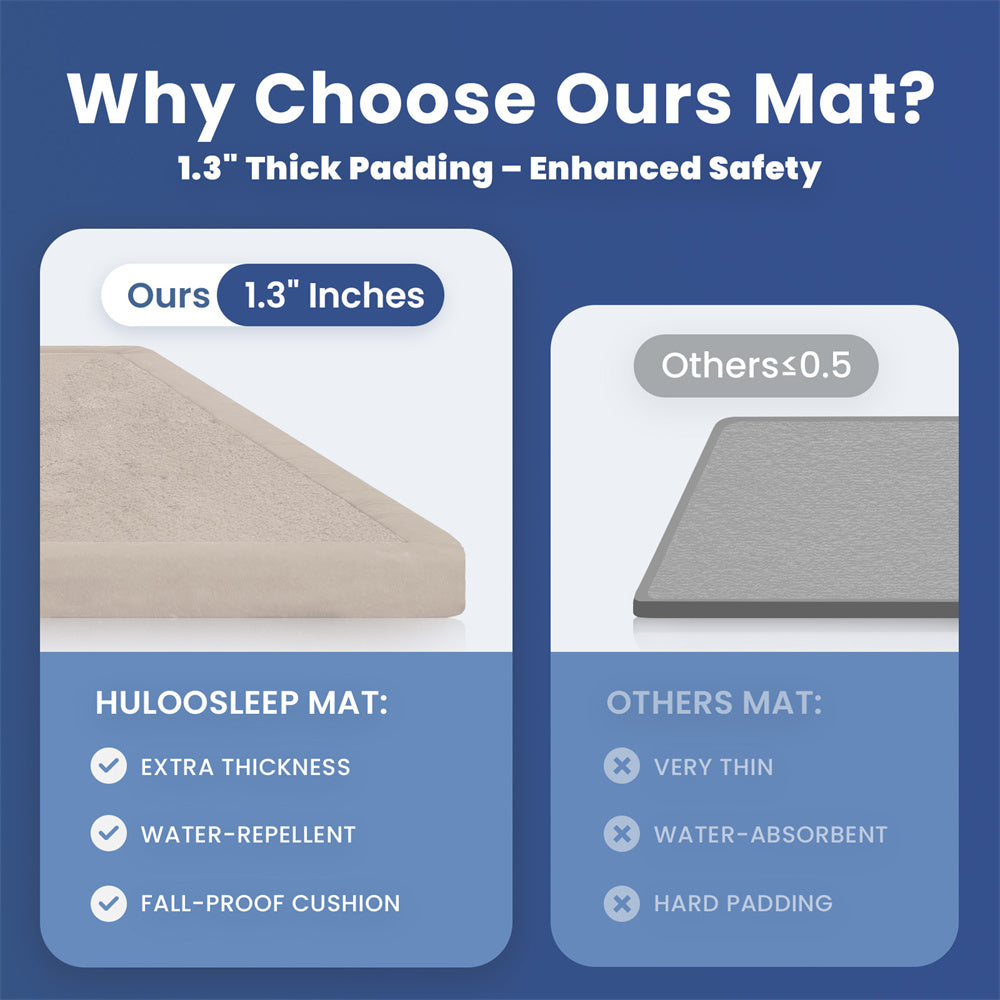 HulooSleep®  Wide-edge Baby Play Mat (Beige) - Huloosleep