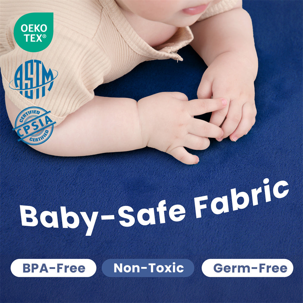 HulooSleep®  Wide-edge Baby Play Mat (Blue) - Huloosleep