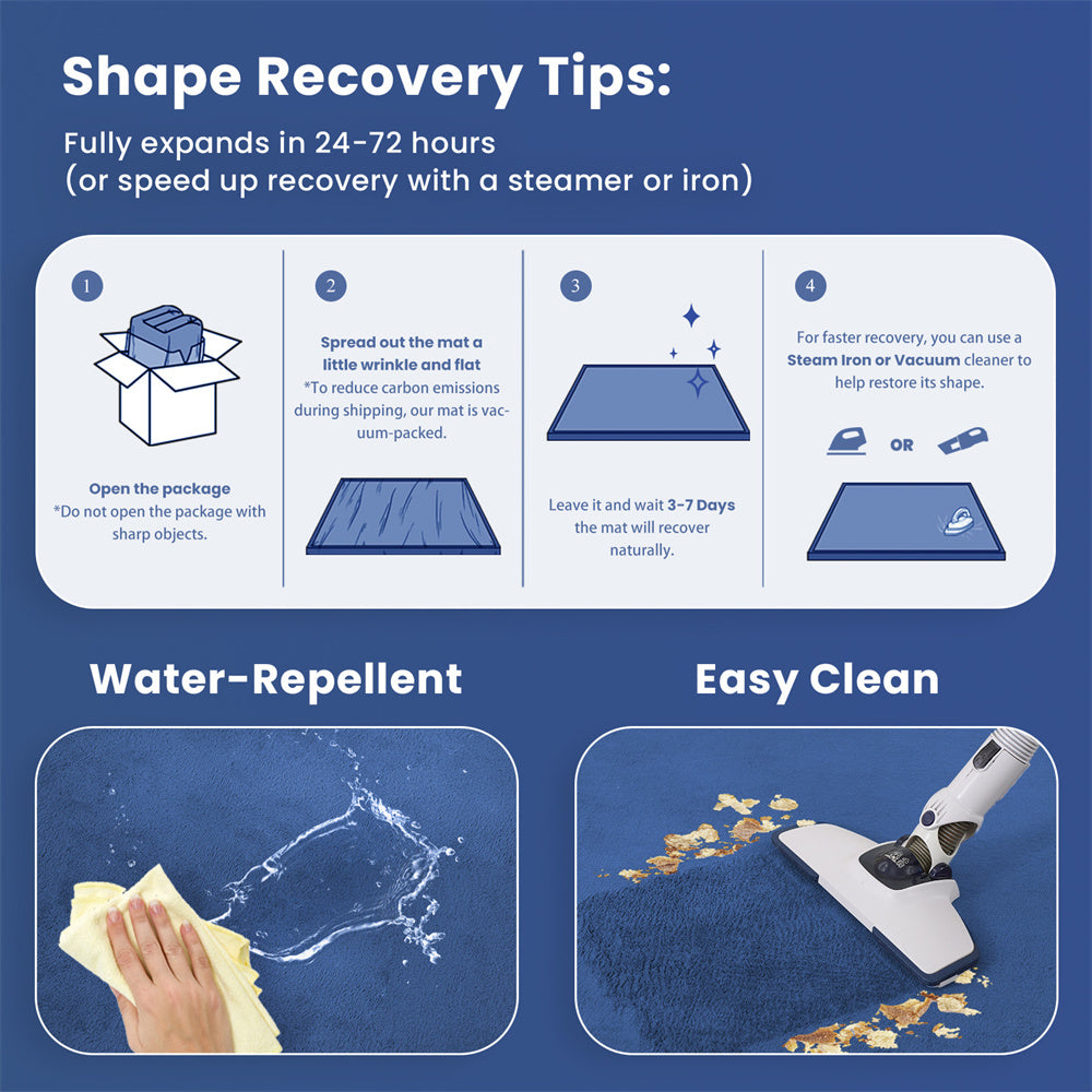 HulooSleep®  Wide-edge Baby Play Mat (Blue) - Huloosleep