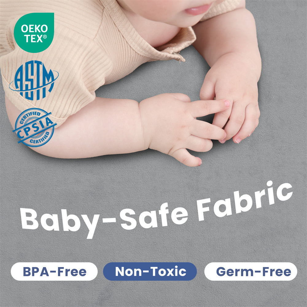 HulooSleep®  Wide-edge Baby Play Mat (Grey) - Huloosleep