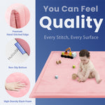 HulooSleep® Wide-edge Baby Play Mat (Pink) - Huloosleep