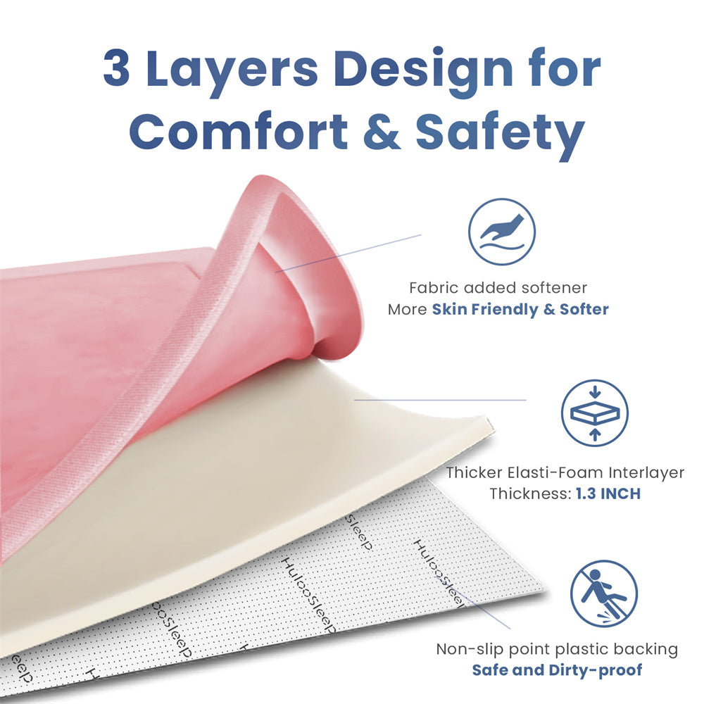 HulooSleep® Wide-edge Baby Play Mat (Pink) - Huloosleep