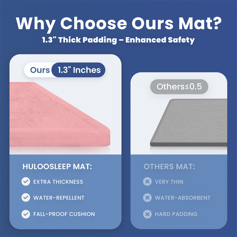 HulooSleep® Wide-edge Baby Play Mat (Pink) - Huloosleep