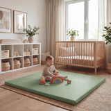 1.3" Thick Baby Play Mat, 50" x 50" — Padded,Waterproof Floor Cushion & Playpen Mat with Vegan Leather Cover