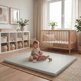 1.3" Thick Baby Play Mat, 50" x 50" — Padded,Waterproof Floor Cushion & Playpen Mat with Vegan Leather Cover
